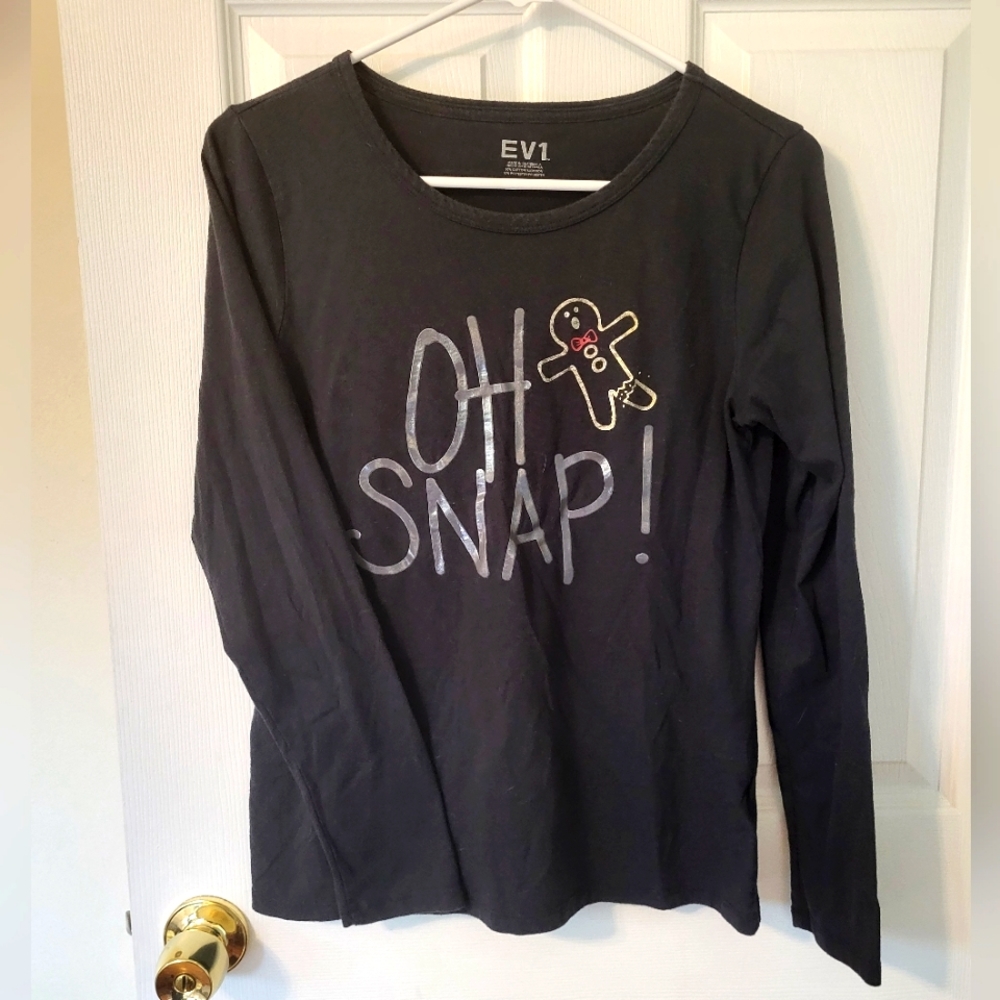 Long-sleeved Gingerbread Print Shirt